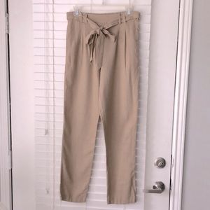 Forever 21 Linen Blend Pants Trousers Tan SZ M